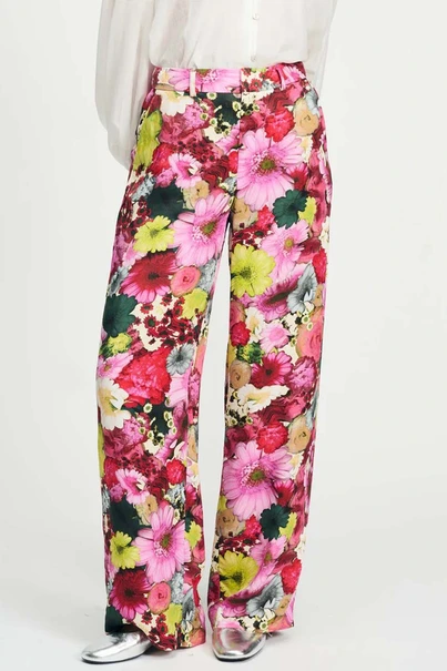 POM Amsterdam sp9112 print broek satin bloem