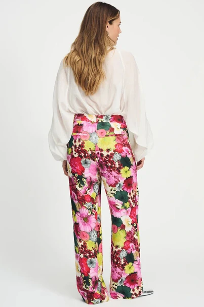 POM Amsterdam sp9112 print broek satin bloem