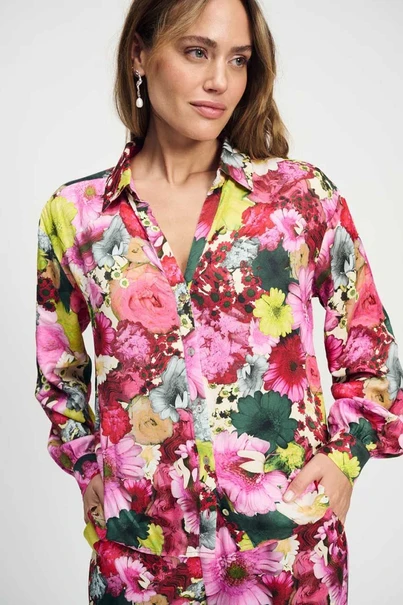 POM Amsterdam sp9112 print broek satin bloem