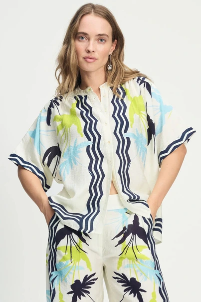 POM Amsterdam sp9173 print blouse artisan
