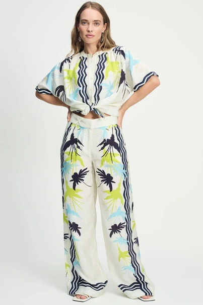 POM Amsterdam sp9186 print broek wide leg