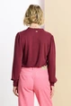 POM Amsterdam top ruffle kraag sp7356 tencel