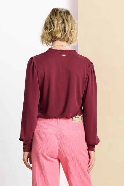 POM Amsterdam top ruffle kraag sp7356 tencel