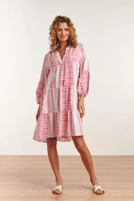 Smashed Lemon 23134 etage print jurk kwastje