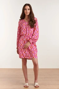 Smashed Lemon 23140 jurk retro print satijn
