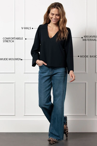 Studio Anneloes cilou bonded top v-hals