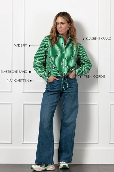 Studio Anneloes dio poplin flower stripe