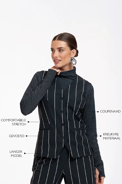 Studio Anneloes esmee stripe gilet heavy