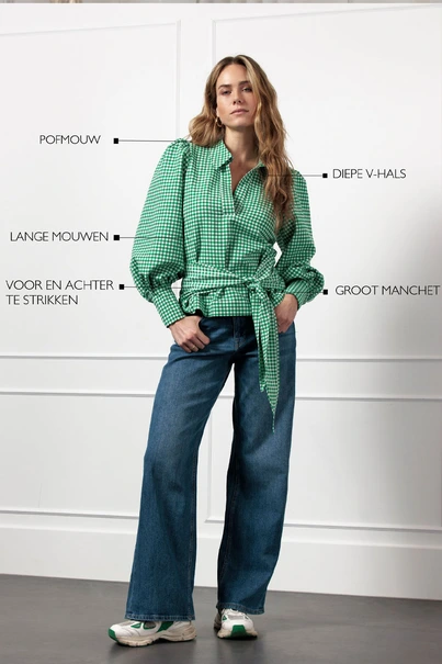 Studio Anneloes femke check blouse ballonmouw