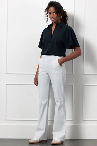 Studio Anneloes flair bnd pinstripe trousers