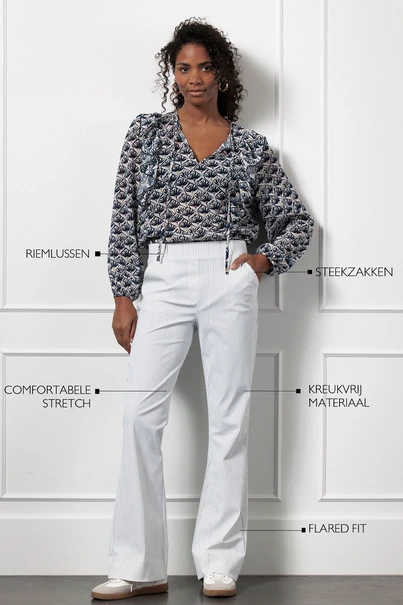 Studio Anneloes flair bnd pinstripe trousers