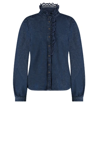 Studio Anneloes lia denim broderie blouse