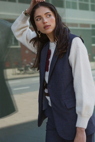 Studio Anneloes minte bnd dnm tweed gilet