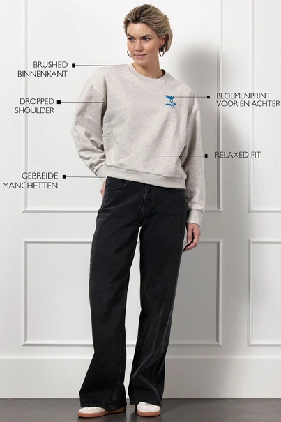 Studio Anneloes nina print sweater gemeleerd