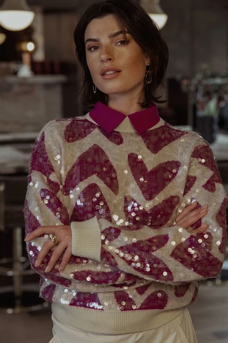 Studio Anneloes noah heart pullover pailetten