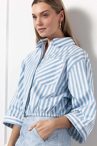 Studio Anneloes noleste poplin stripe blouse