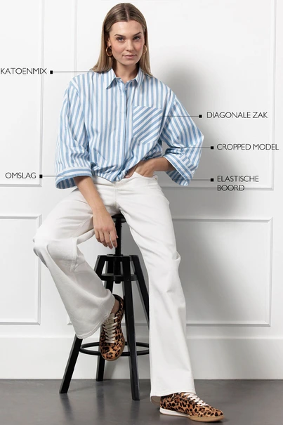 Studio Anneloes noleste poplin stripe blouse