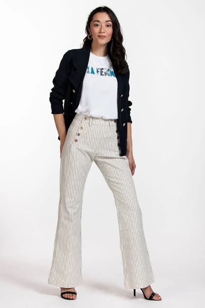 Studio Anneloes sailor stripe trousers logo kn