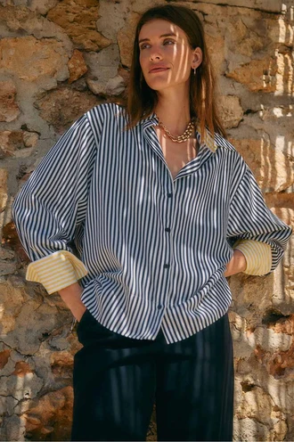 Studio Anneloes tamar stripe blouse contrast