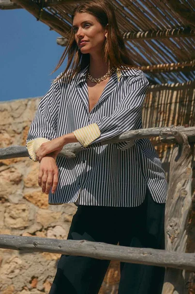 Studio Anneloes tamar stripe blouse contrast