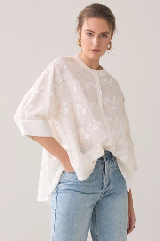 Summum 2s3054-12183 blouse 3d flower
