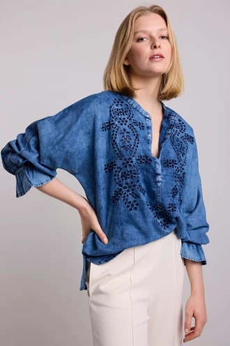 Summum 2s3067-12015 blouse borduur
