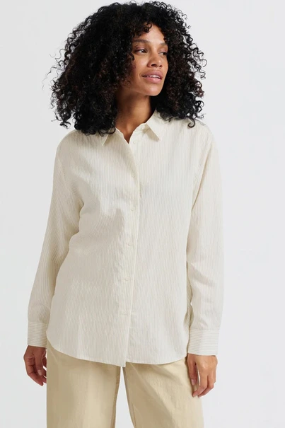Yaya 01-201139-503 pinstripe blouse