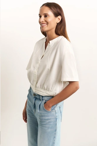 Yaya 01-201148-504 blouse drawcord