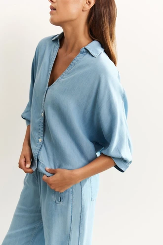 Yaya 01-201162-504 blouse chambray