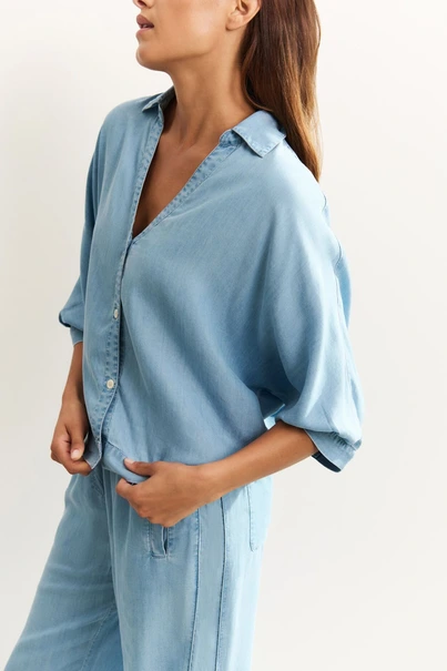 Yaya 01-201162-504 blouse chambray
