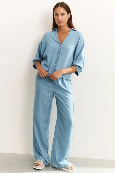 Yaya 01-201162-504 blouse chambray
