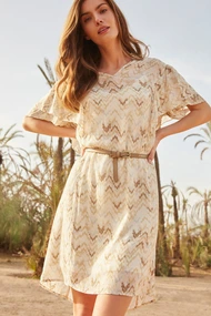 Yaya 01-601055-305 jurk ruffle mouw