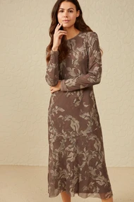 Yaya 01-609078-308 jurk mesh print