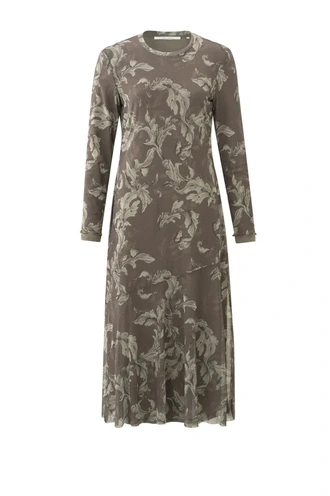 Yaya 01-609078-308 jurk mesh print