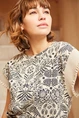 Yaya 01-709053-303 top print ruffle