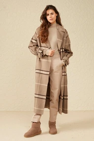 Yaya 02-011007-309 flanel ruit coat